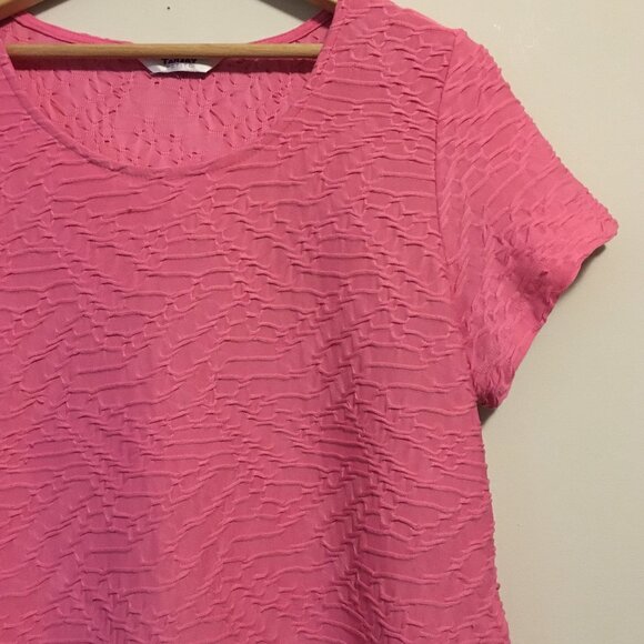 90s Bubblegum Pink Fabric Weave Short Tee - Picture 4 of 16